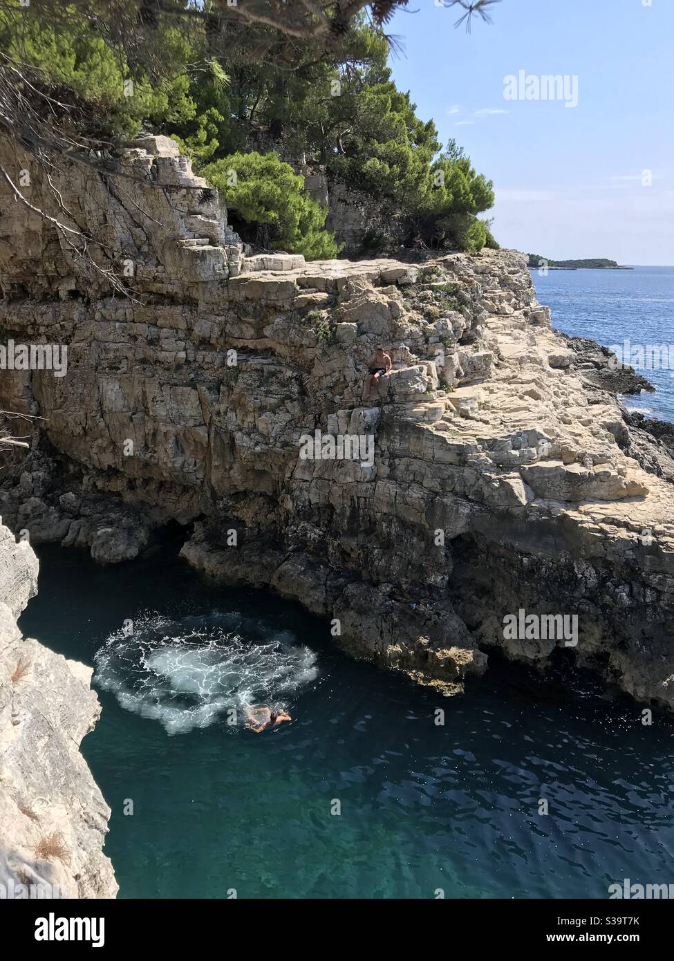 Cliff diving in Croatia Stock Photo Alamy