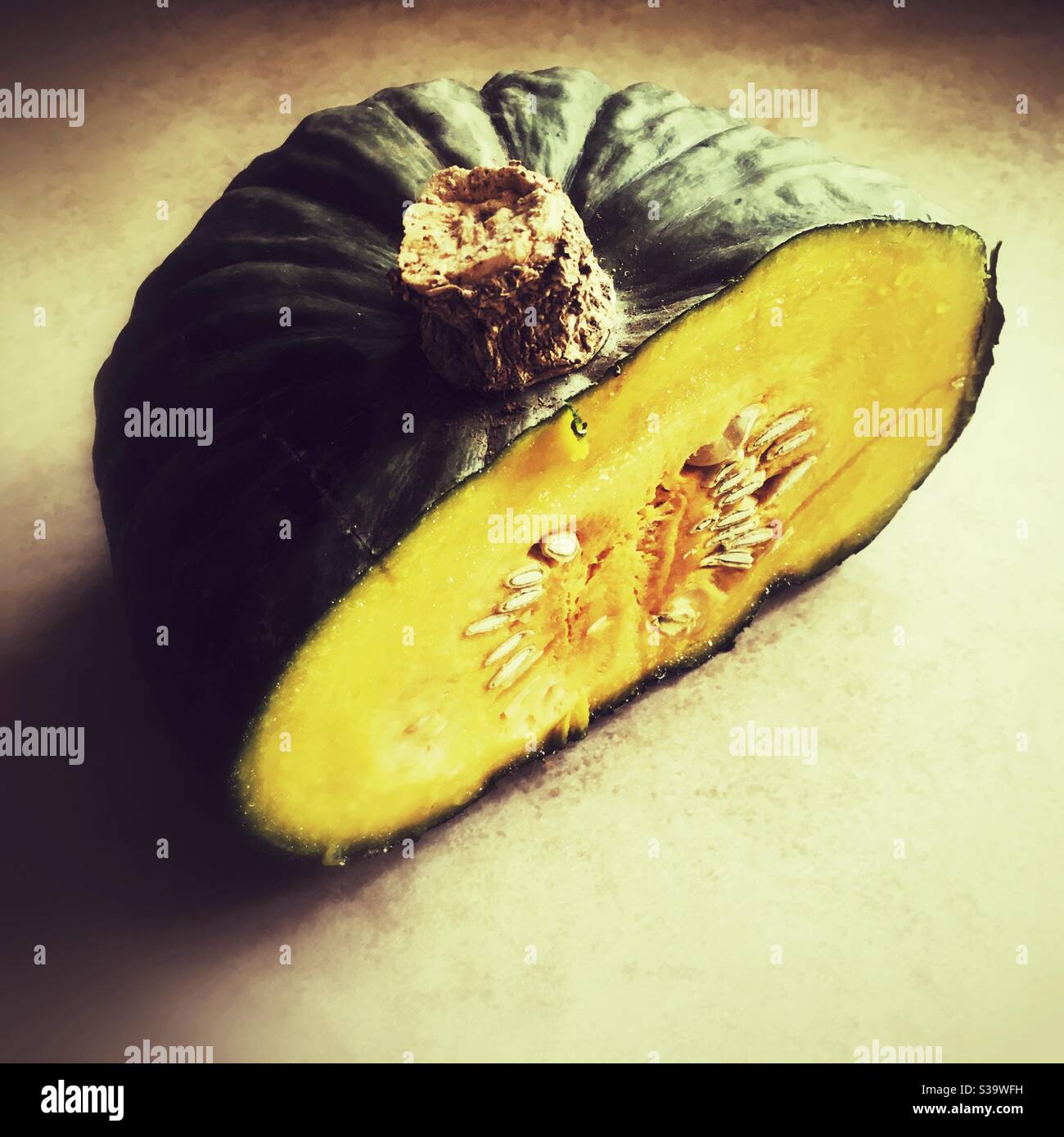 Homegrown Amber squash or pumpkin - Smartphone Captured Stock Image
