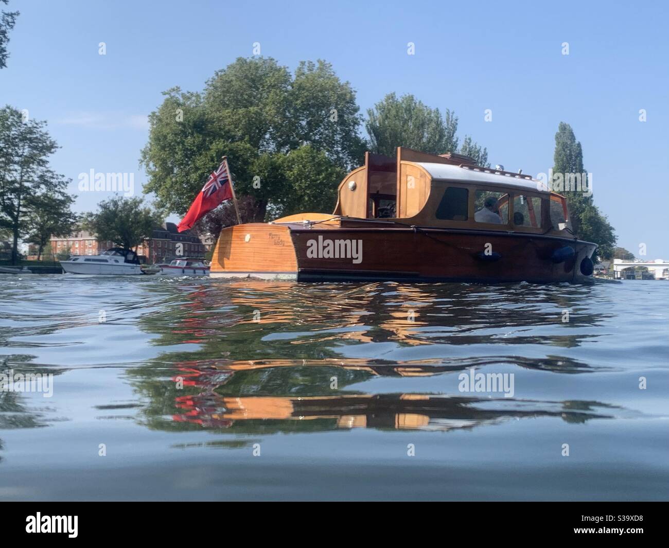 Wooden barge at Kingston upon Thames - Smartphone Captured Stock Image