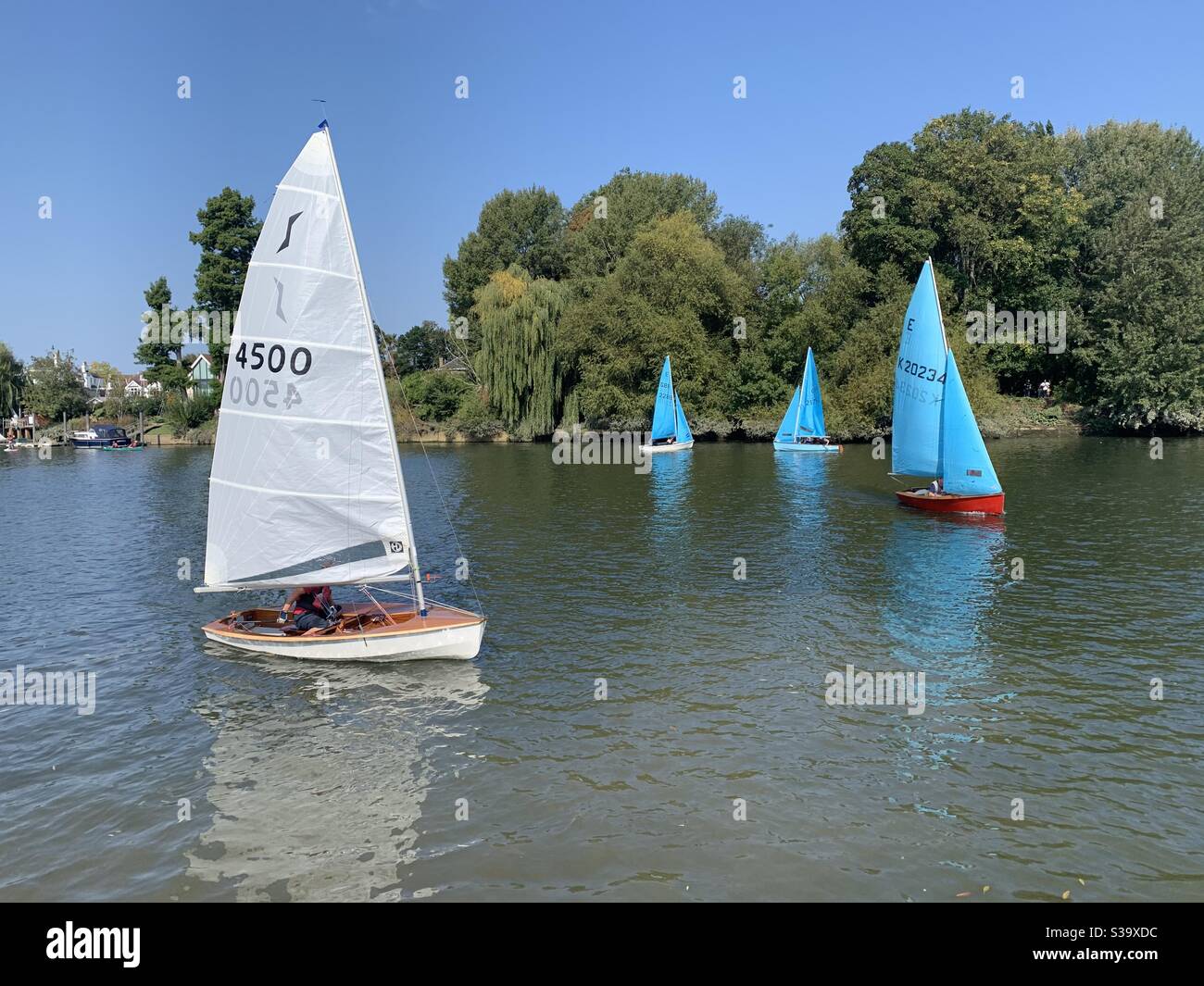Sail boats at Kingston upon Thames - Smartphone Captured Stock Image