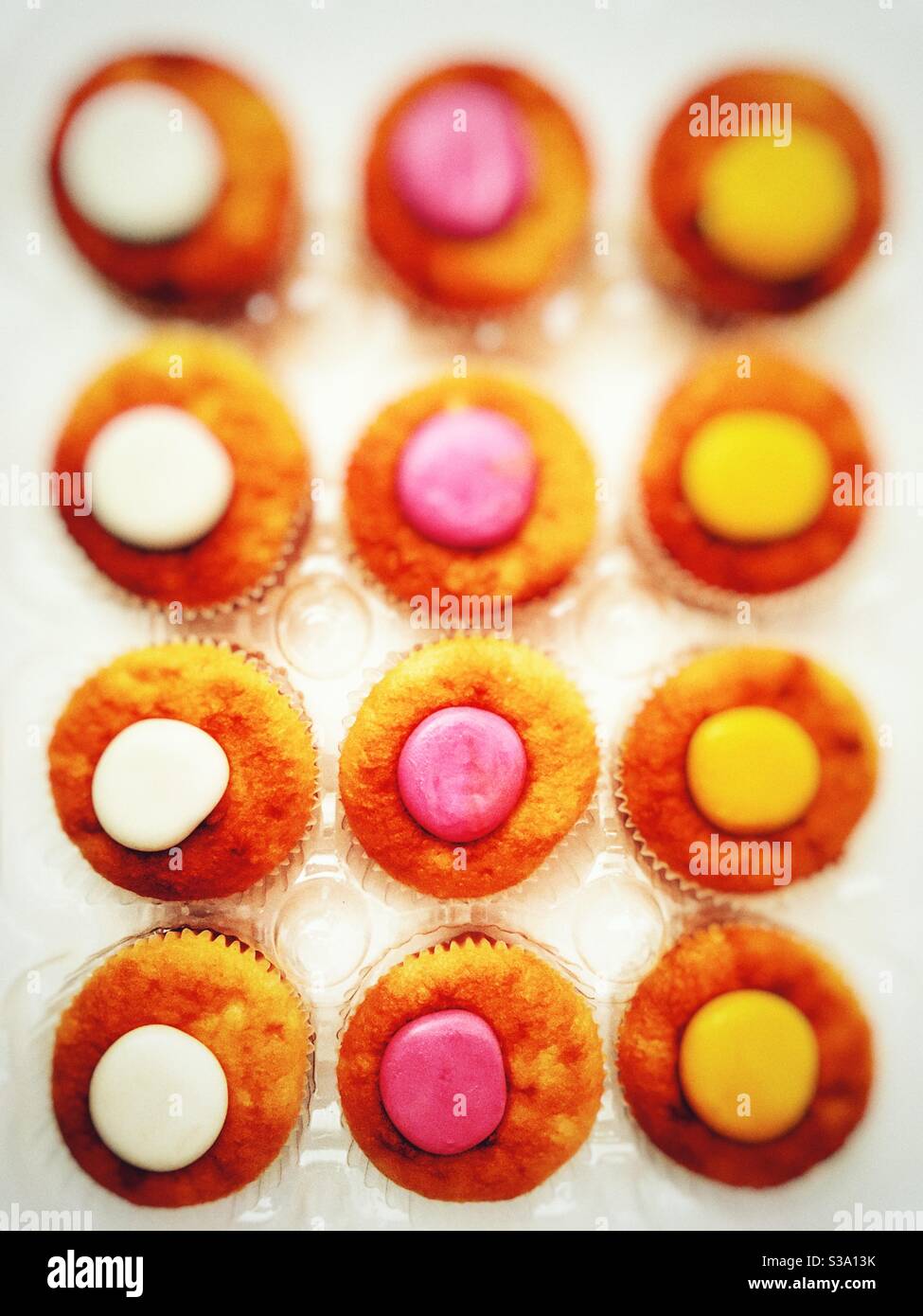 Coop iced fairy cakes - Smartphone Captured Stock Image