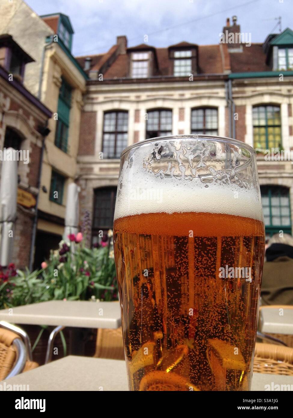 Drinking beer in Lille, France Stock Photo Alamy
