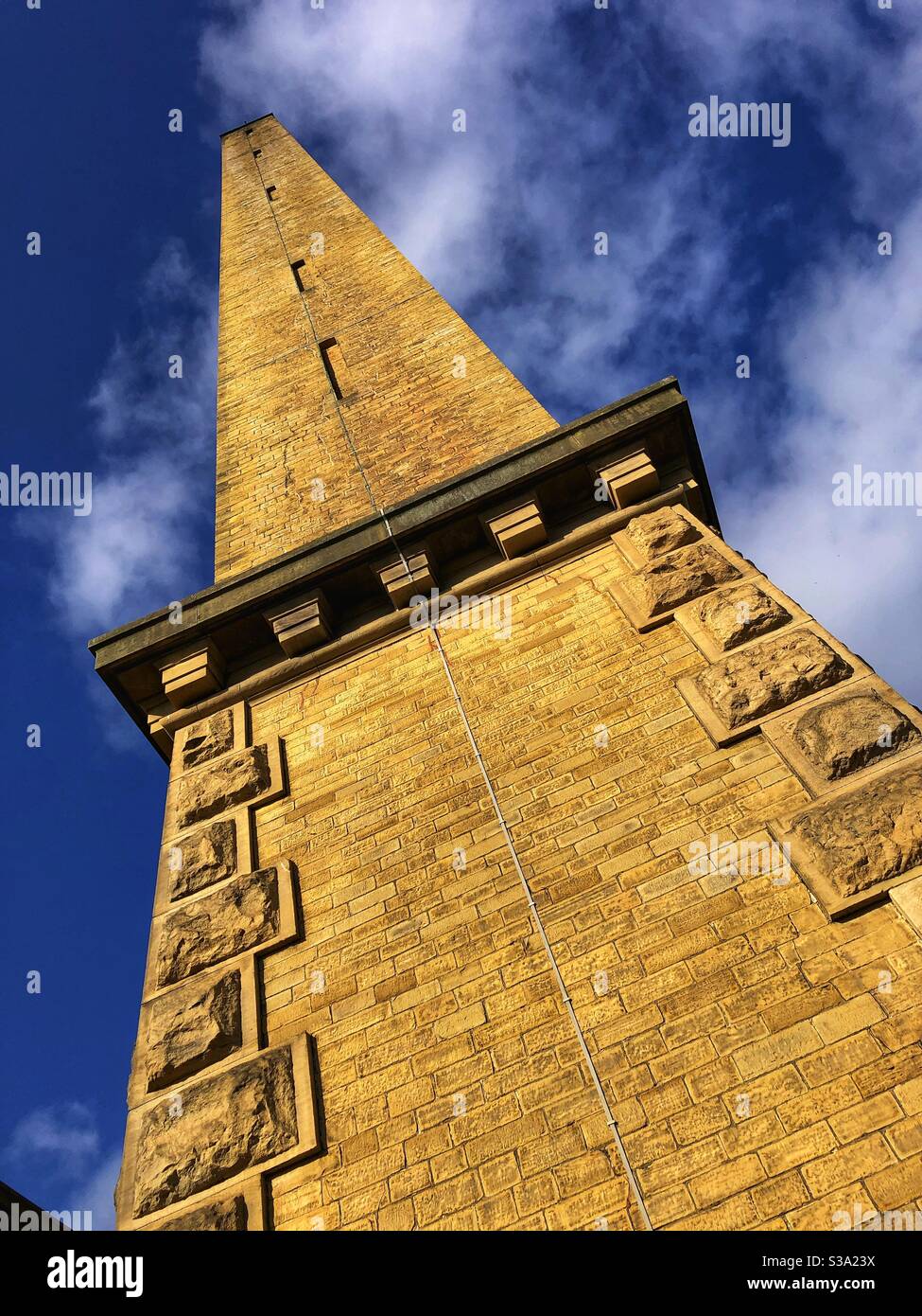 Chimney at Salts Mill Saltaire Bradford West Yorkshire Stock Photo Alamy