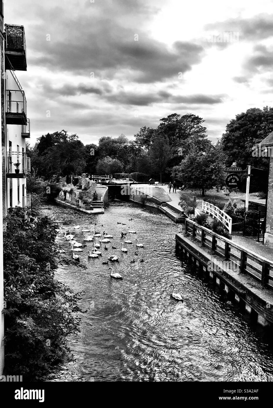 Kennet and Avon canal - Newbury lock Stock Photo
