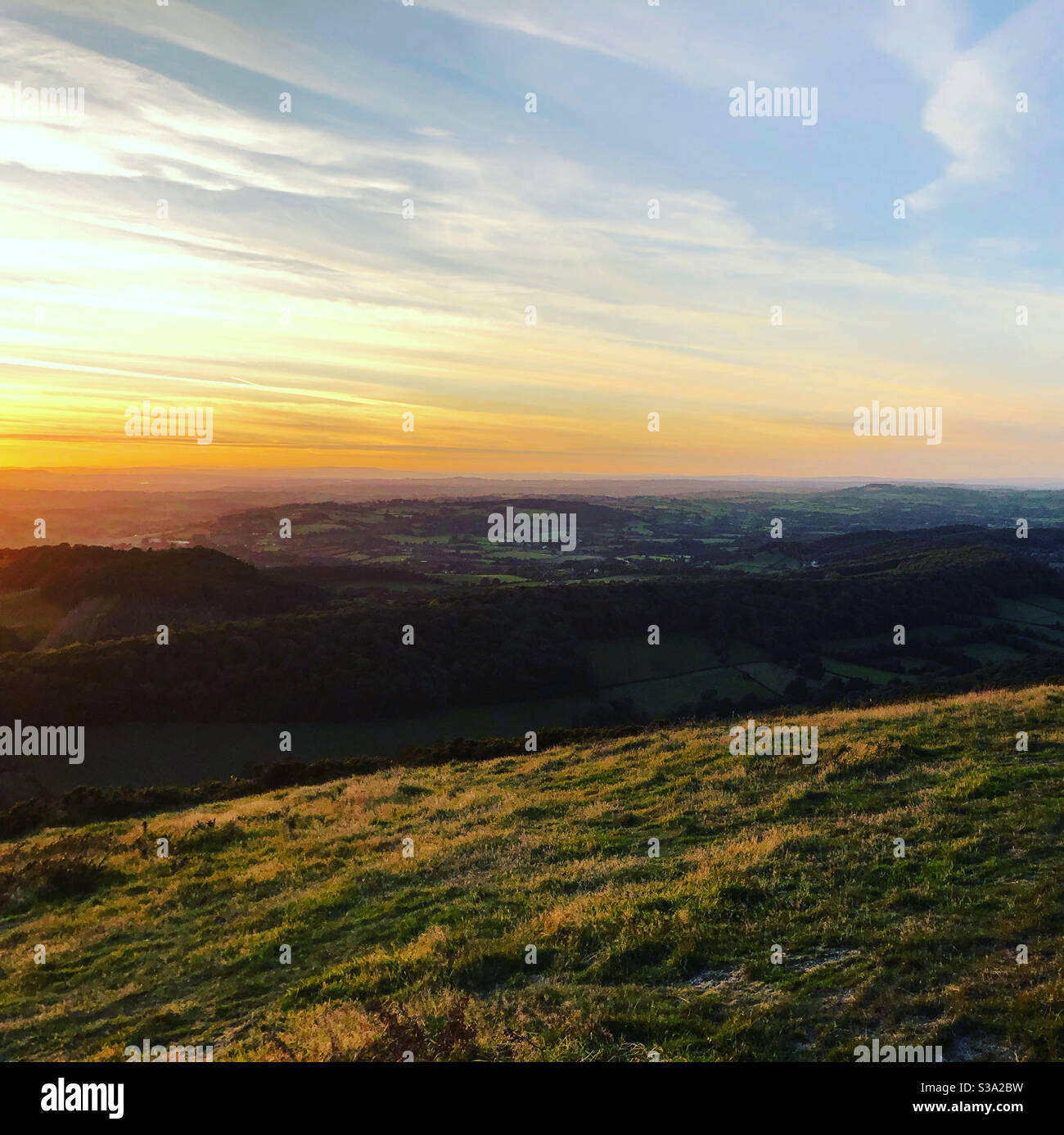 Sunset from the Malvern hills - Smartphone Captured Stock Image