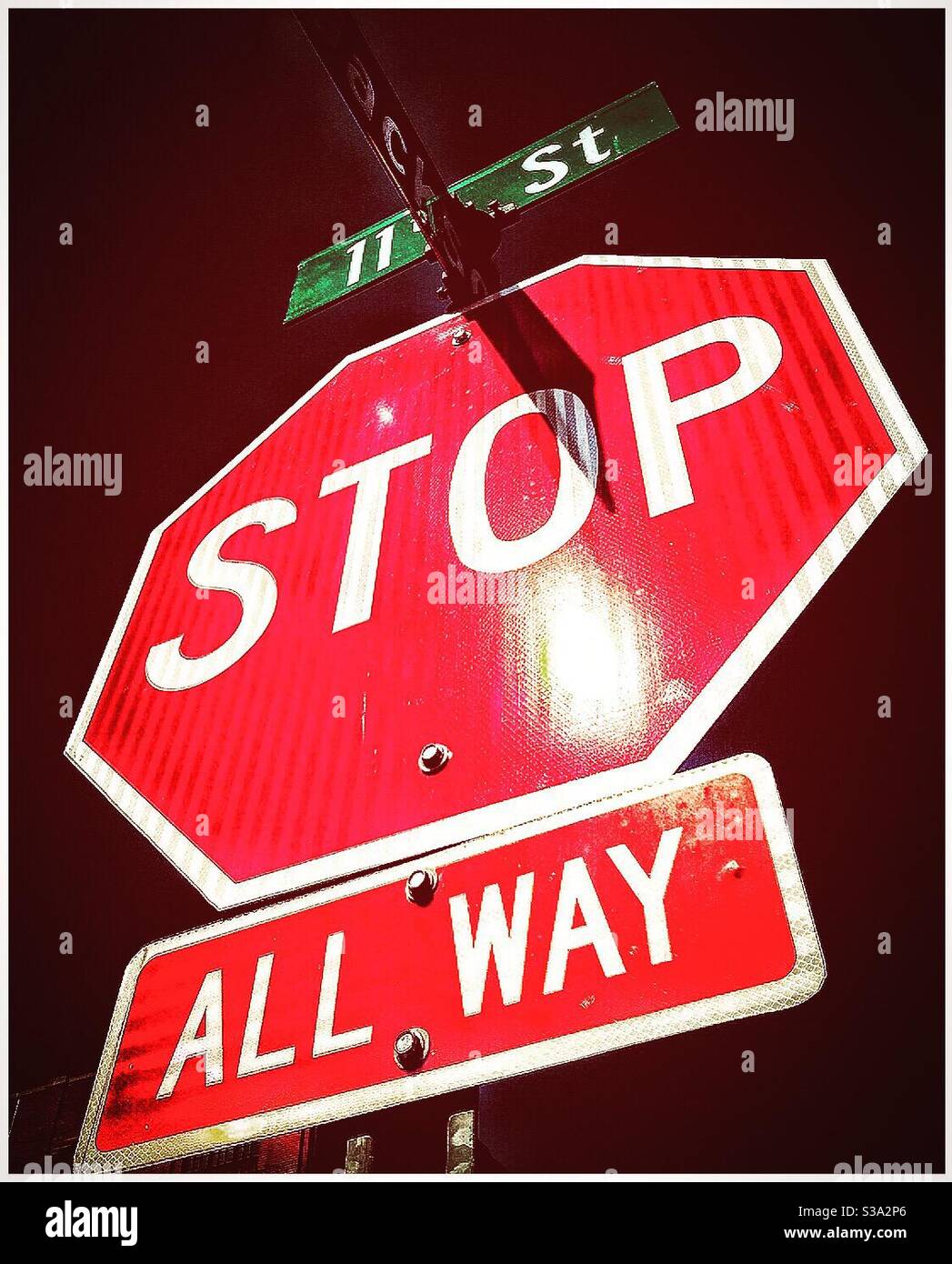 American traffic sign. - Smartphone Captured Stock Image