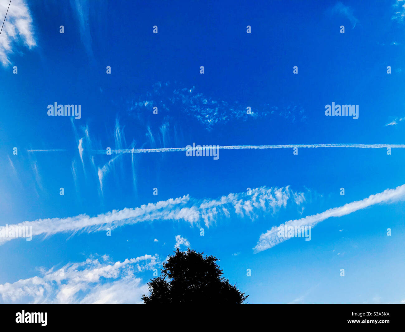 Interesting patterns in the blue sky - Smartphone Captured Stock Image