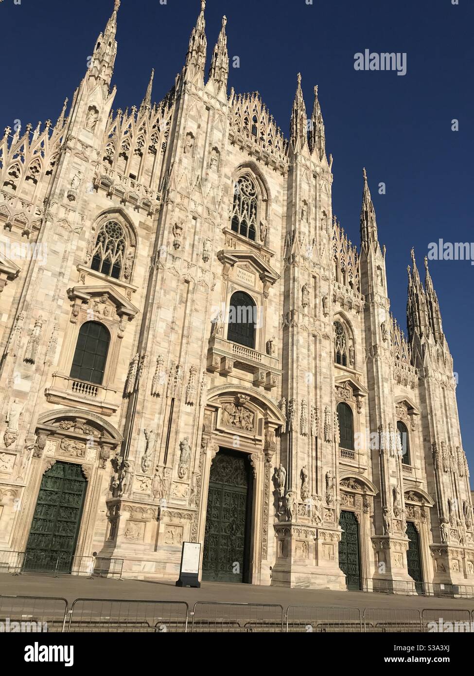 Facade of Milan Cathedral (Duomo), Italy - Smartphone Captured Stock Image