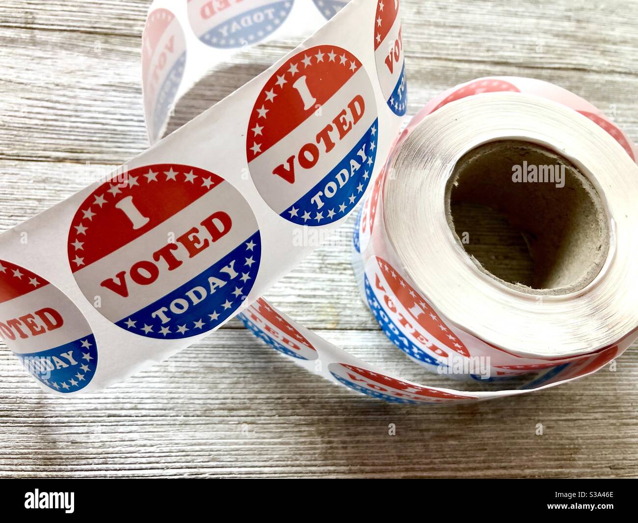Roll of I voted stickers Stock Photo