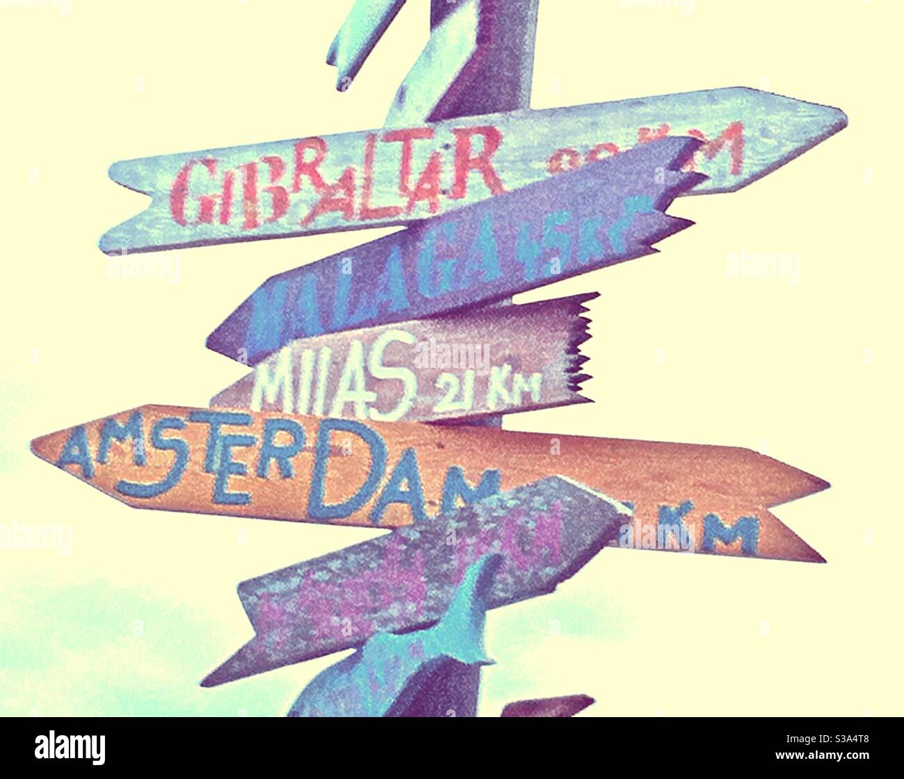 Destinations display - Smartphone Captured Stock Image