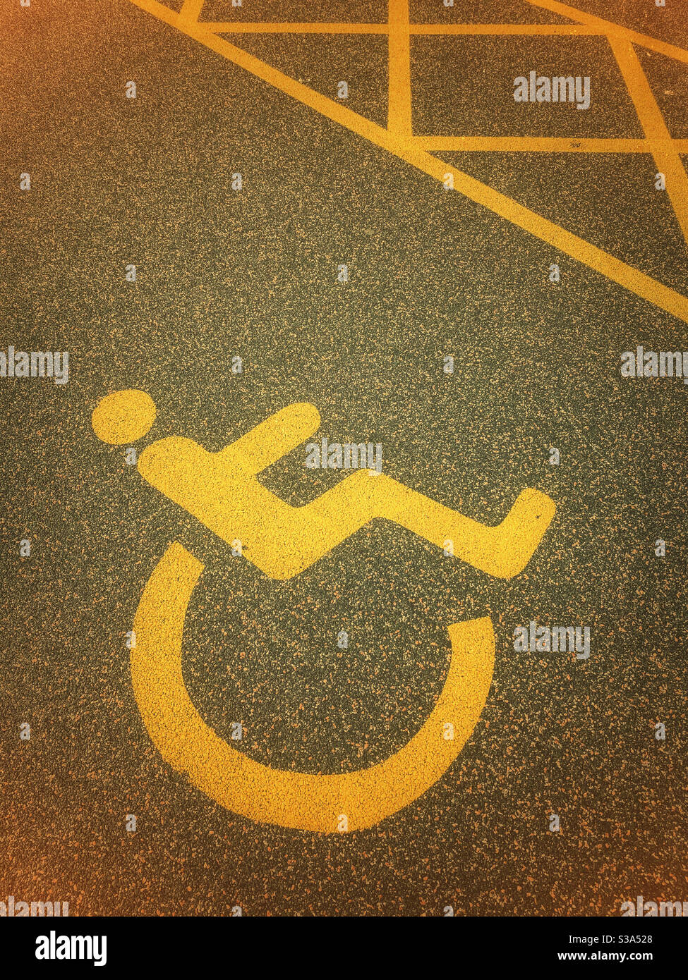 Parking space for a person who has a disability.This area is reserved. Photo Credit - ©️ COLIN HOSKINS. - Smartphone Captured Stock Image