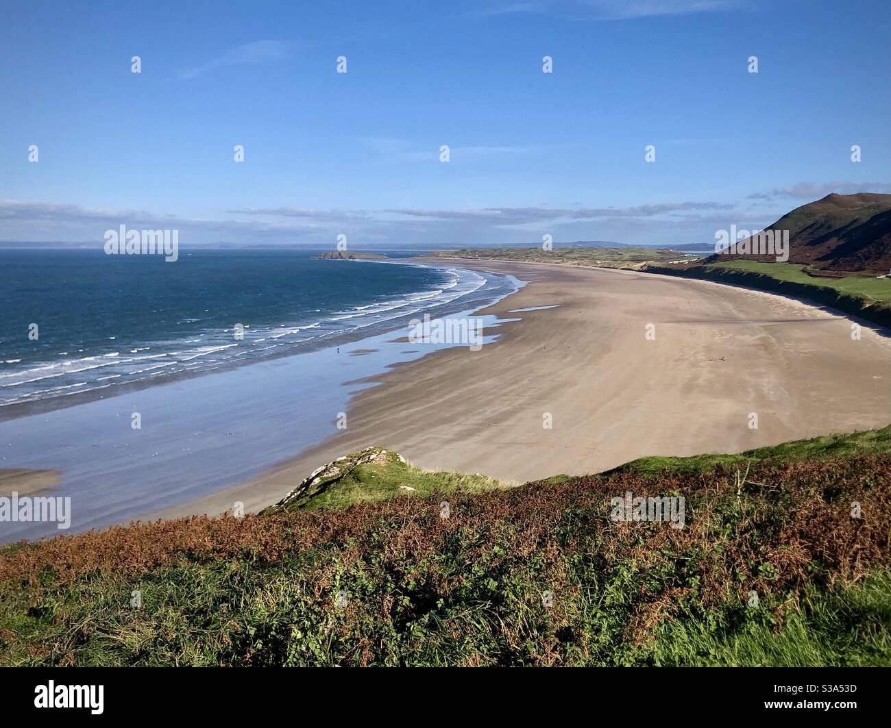 Rhossili Bay, Gower Peninsula, Wales Stock Photo