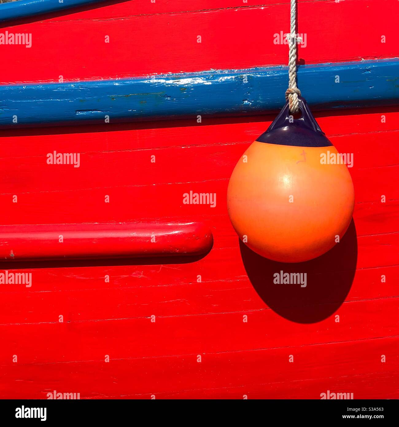 Boat and Buoy. - Smartphone Captured Stock Image