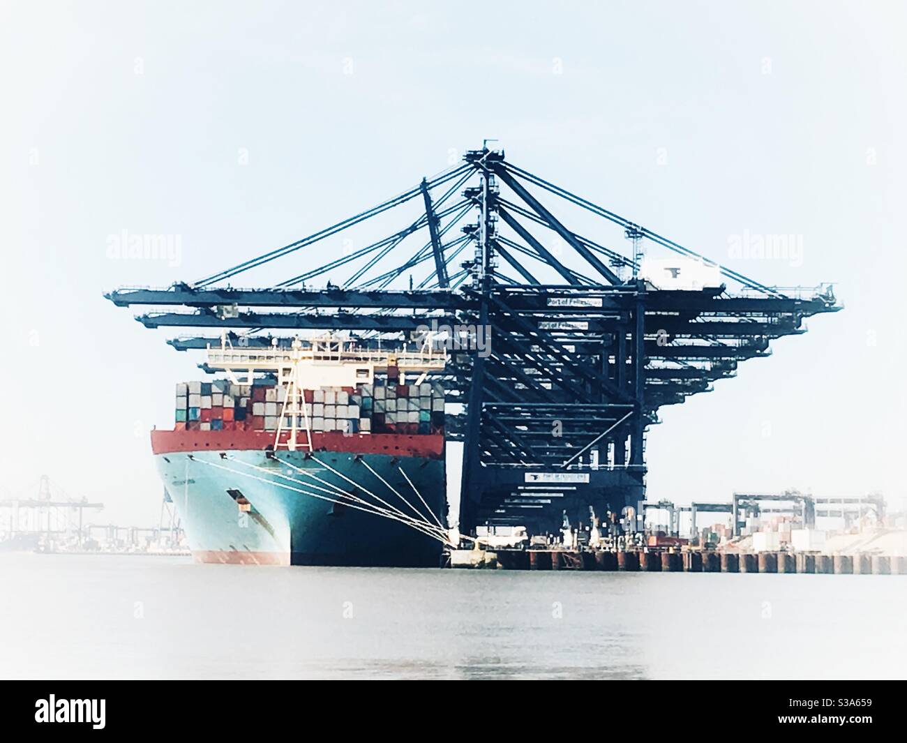 Port of Felixstowe Suffolk England - Smartphone Captured Stock Image