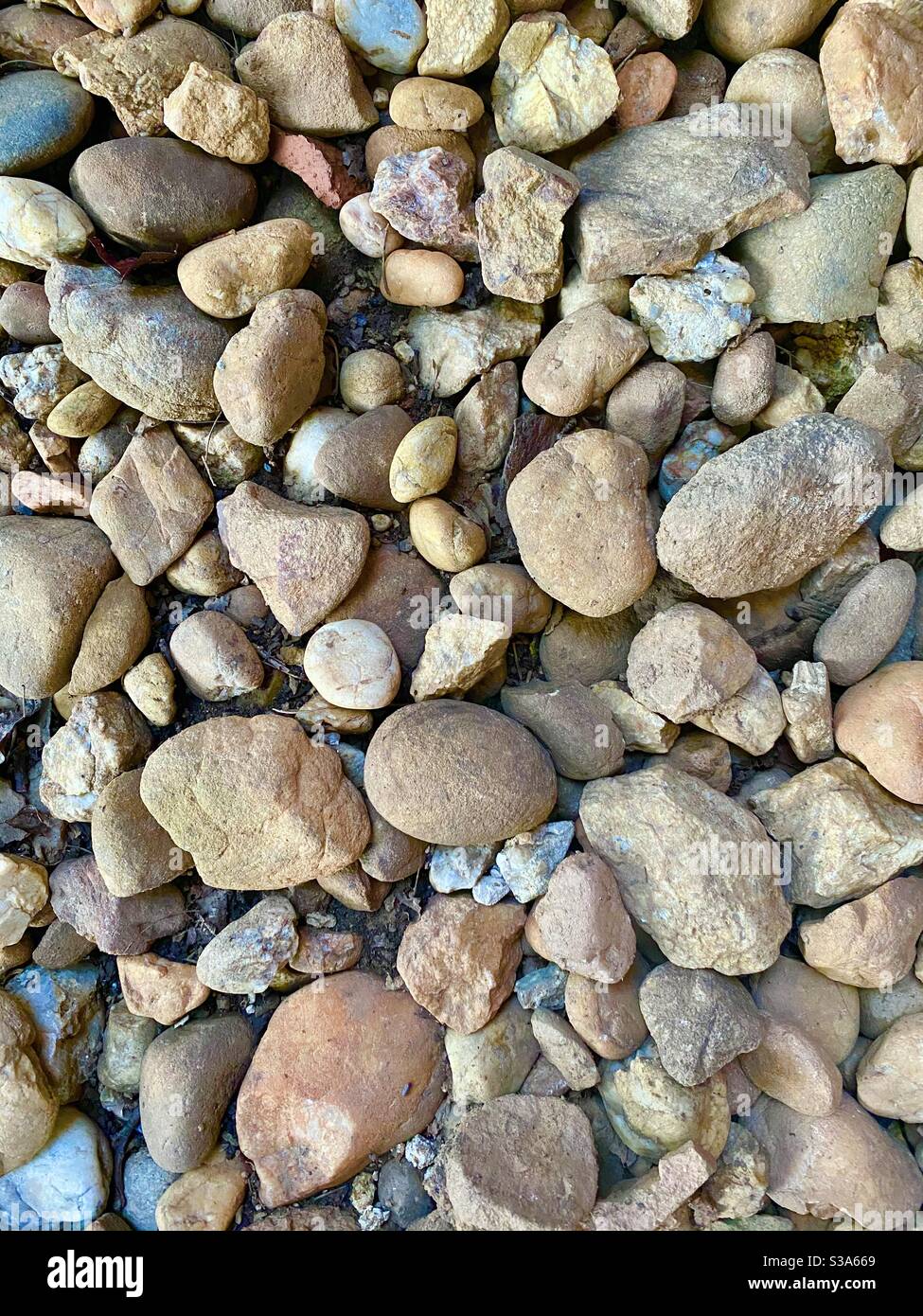 Bunch of rocks, stones and pebbles Stock Photo