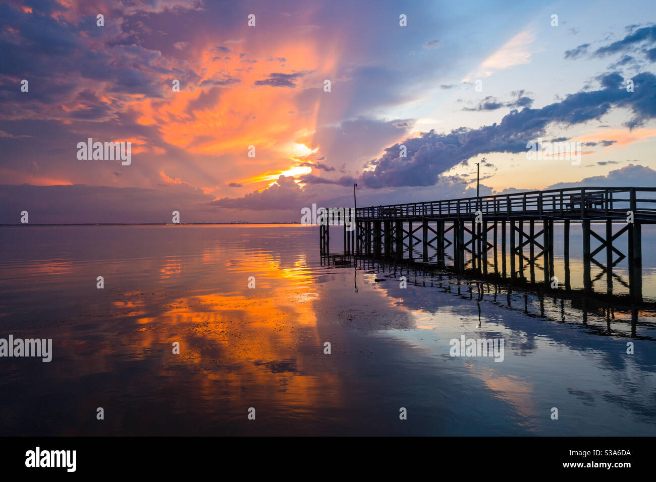 Beautiful sunset on the Bayfront Stock Photo