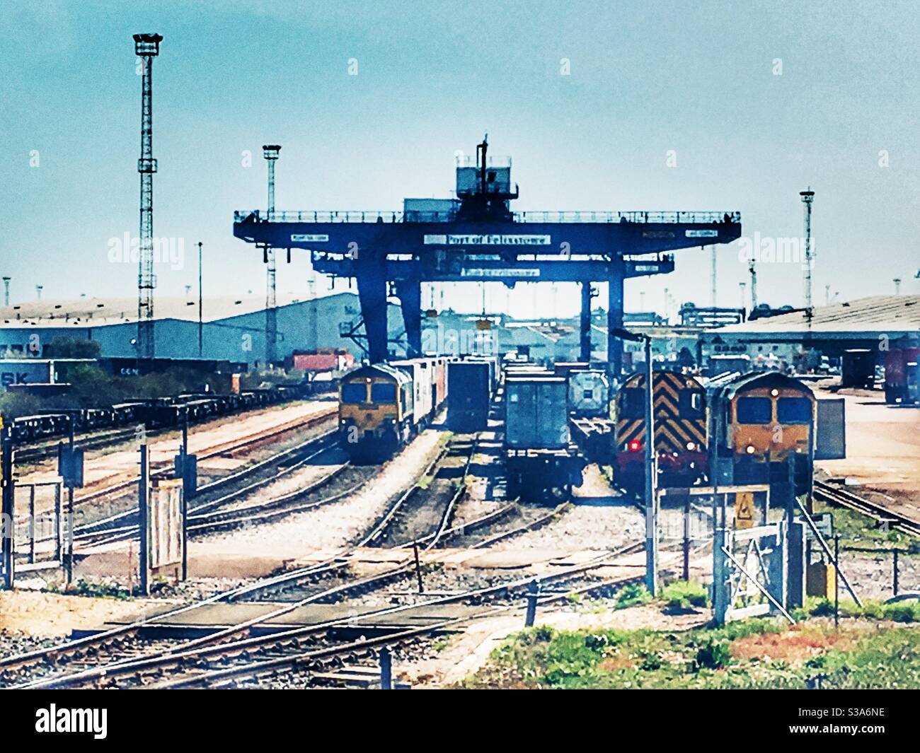 North rail freight terminal Port of Felixstowe Suffolk UK Stock Photo