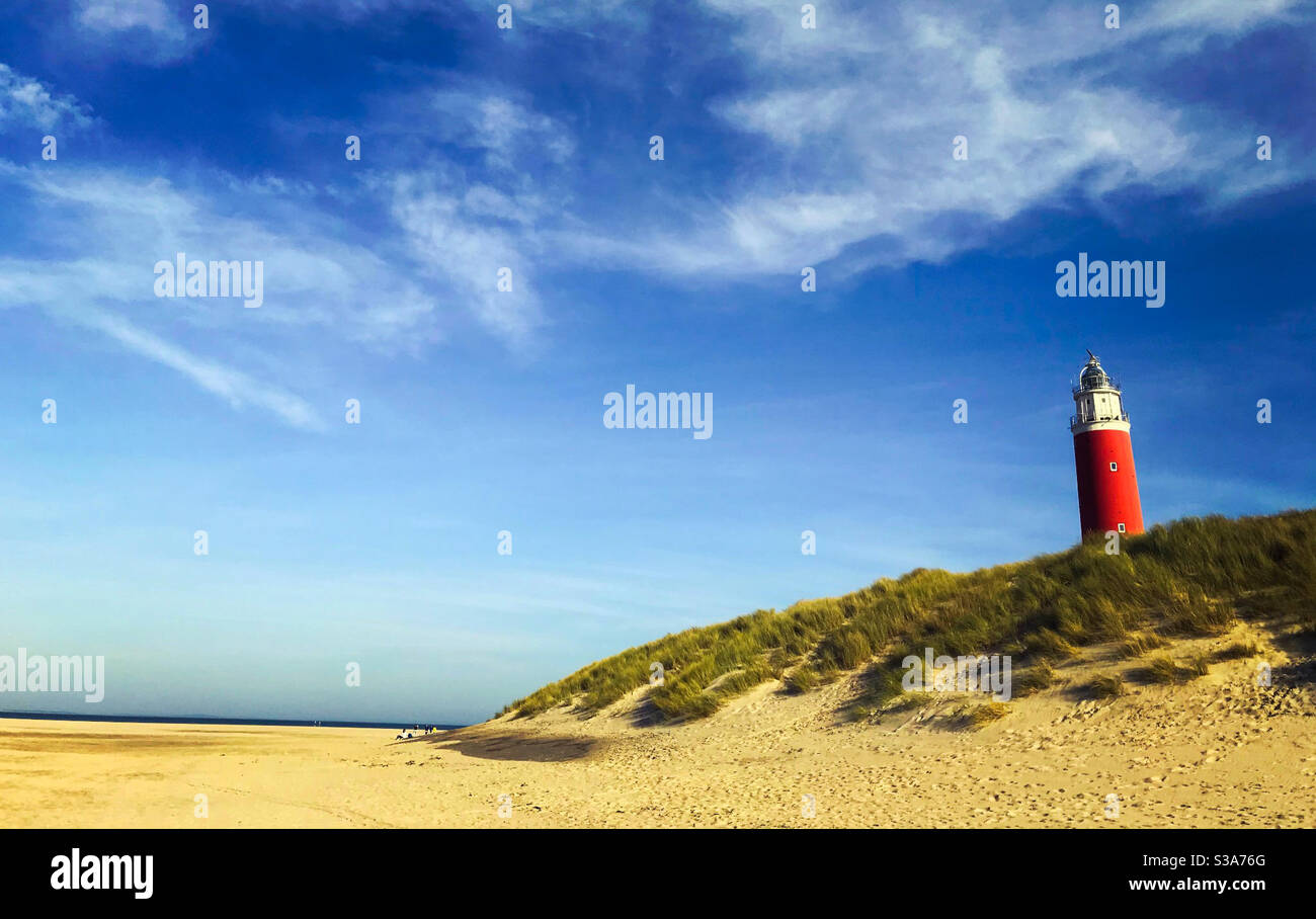 Red Lighthouse beach - Texel The Netherlands - Smartphone Captured Stock Image