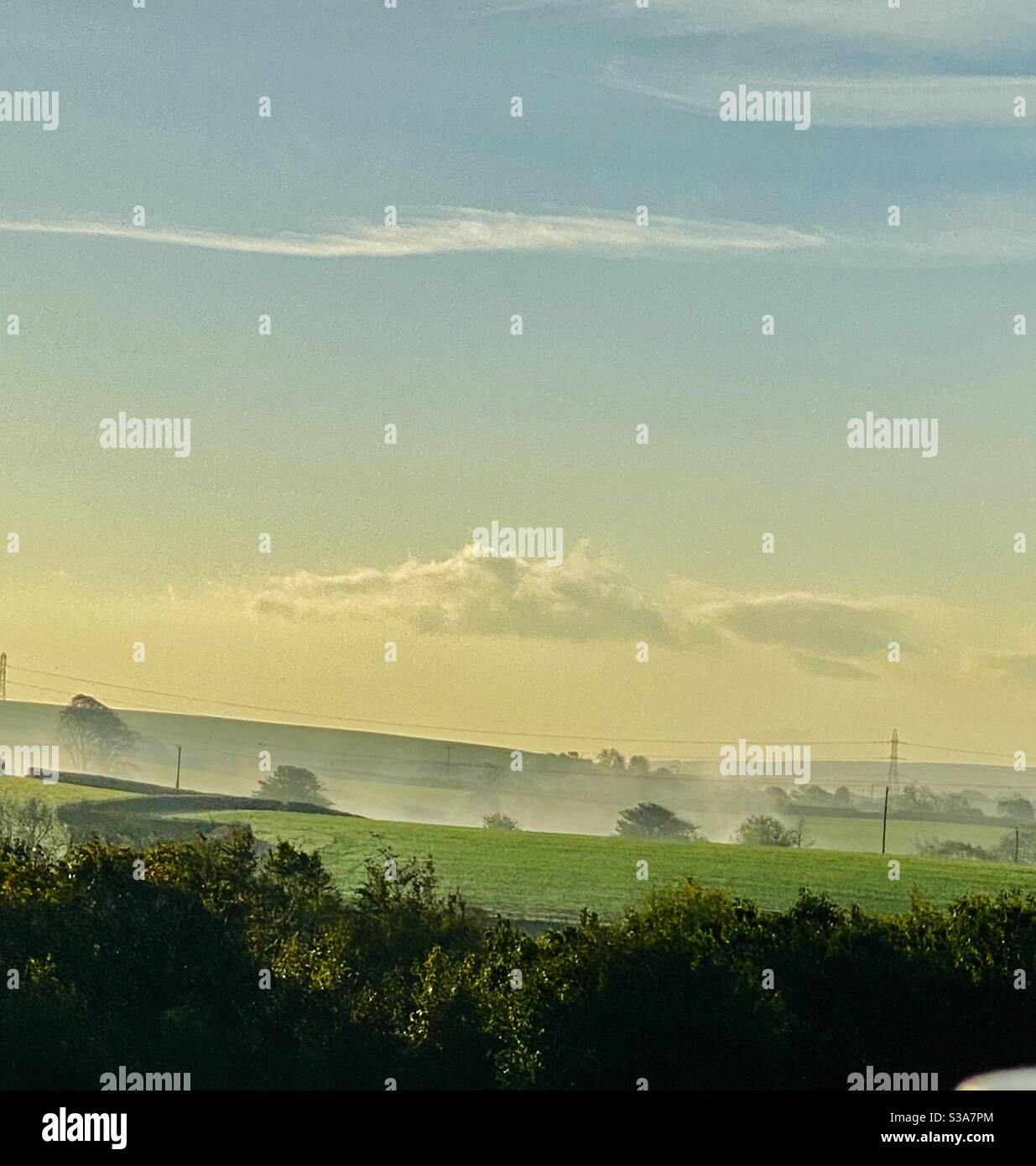 Cornish landscape Autumn light - Smartphone Captured Stock Image