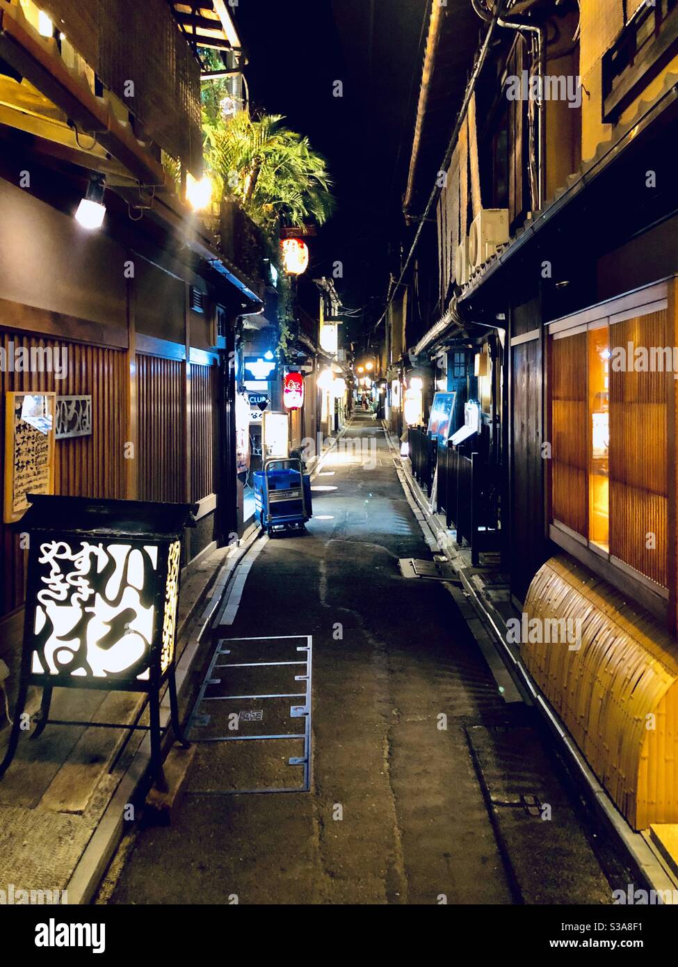 Pontocho street at night, Kyoto, Japan - Smartphone Captured Stock Image