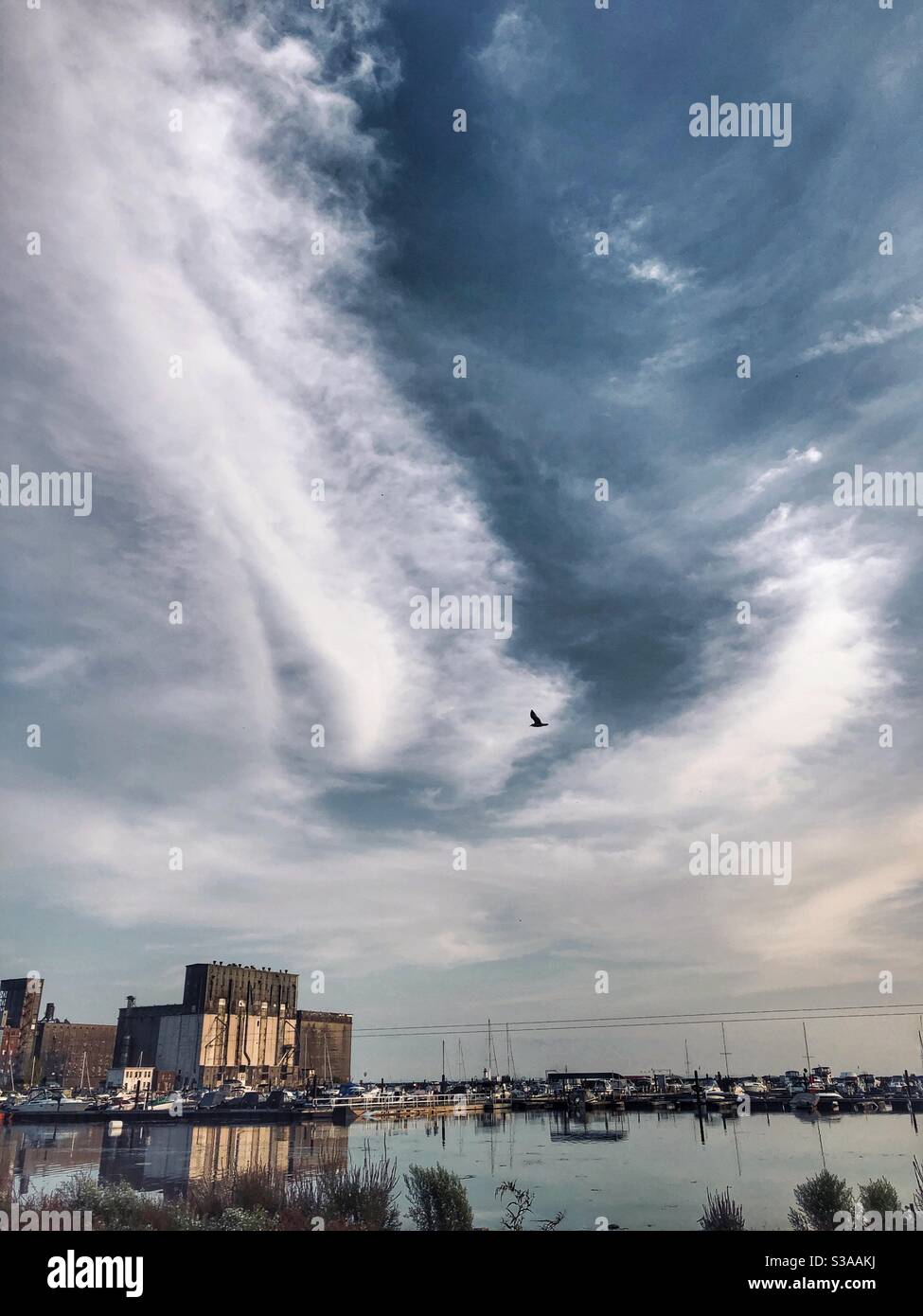 Angelic sky over Port Colborne in Ontario, Canada Stock Photo Alamy