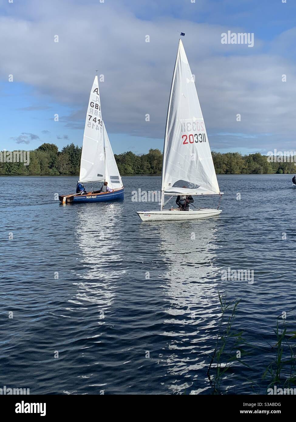 Sailboats in chipstead lake - Smartphone Captured Stock Image