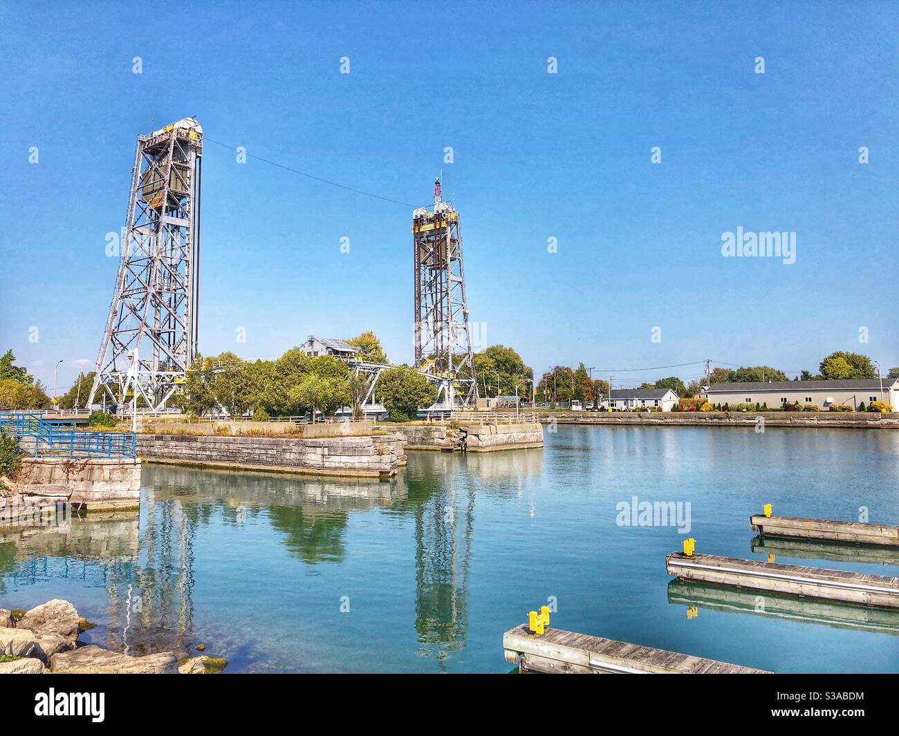 Lock 8 on the Welland Canal in Port Colborne, Ontario, Canada. Stock Photo