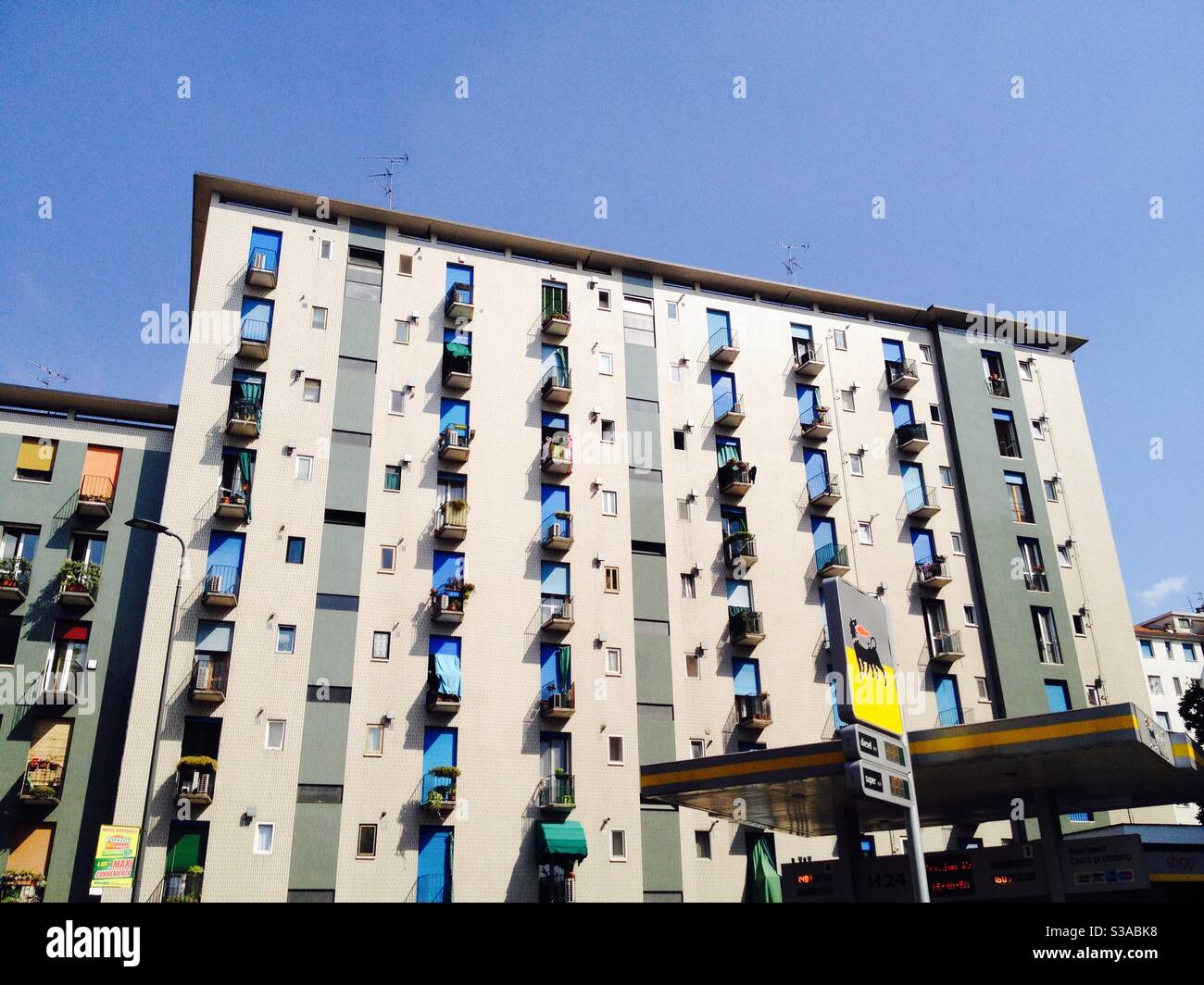 Apartment block in Milan, Italy, 2018. - Smartphone Captured Stock Image