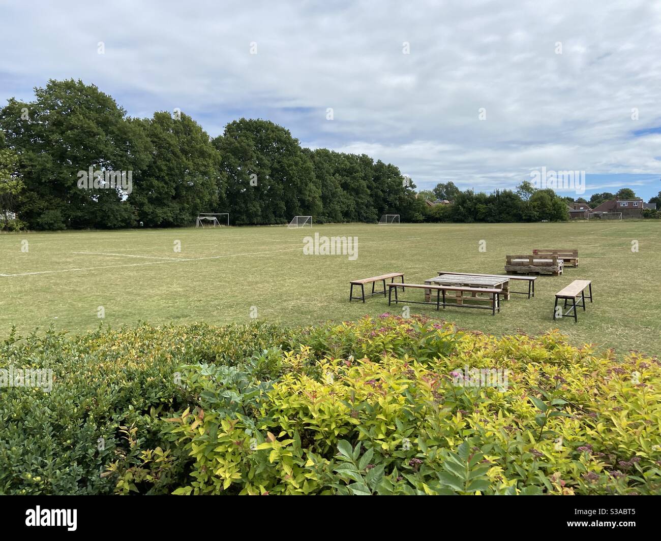 Social Distancing picnic Area Stock Photo Alamy