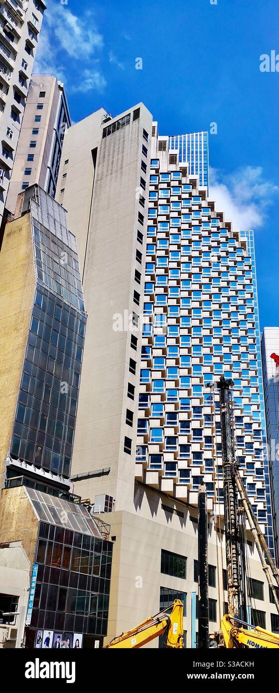 colorful buildings in Wan Chai, Hong kong. - Smartphone Captured Stock Image