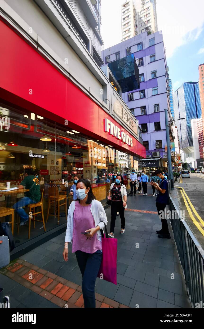 Five Guys Burger restaurant in Wan Chai, Hong kong Stock Photo Alamy