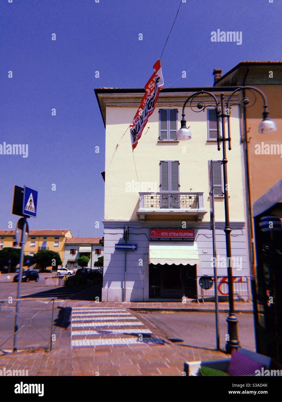 Buildings in Pianello Val Tidone, Piacenza, Italia, 2019. - Smartphone Captured Stock Image
