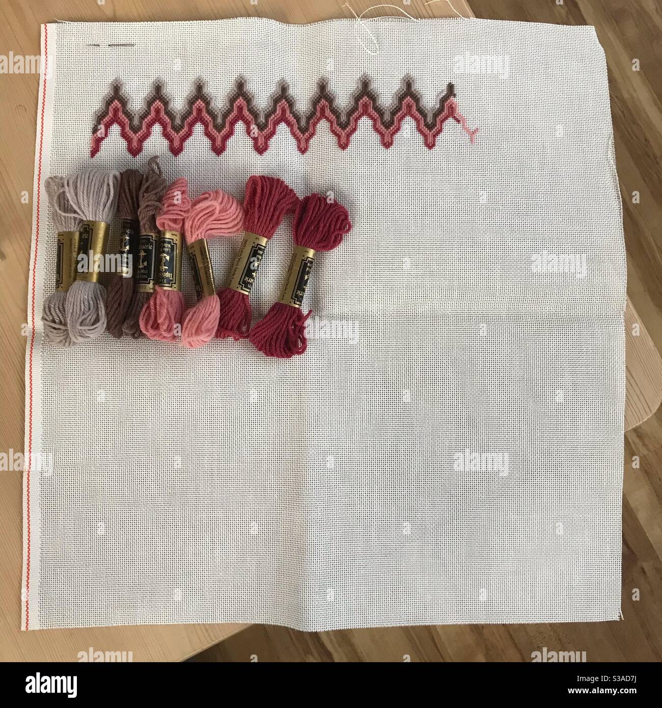 Bargello crossstitch work Stock Photo Alamy