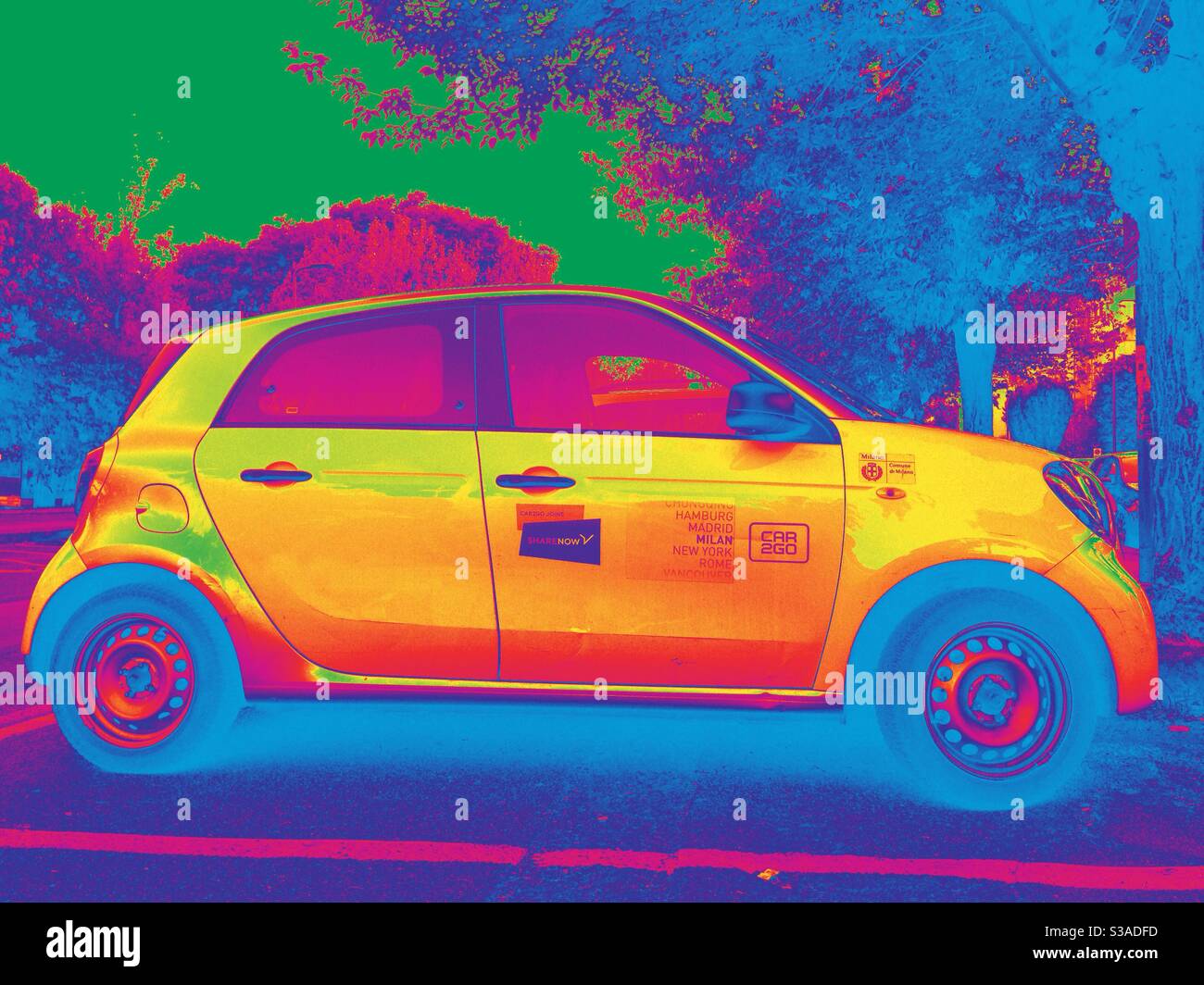 Smart Forfour with altered colors - Smartphone Captured Stock Image