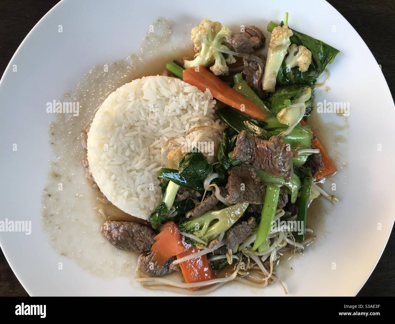 Thai beef with mixed vegetables - Smartphone Captured Stock Image