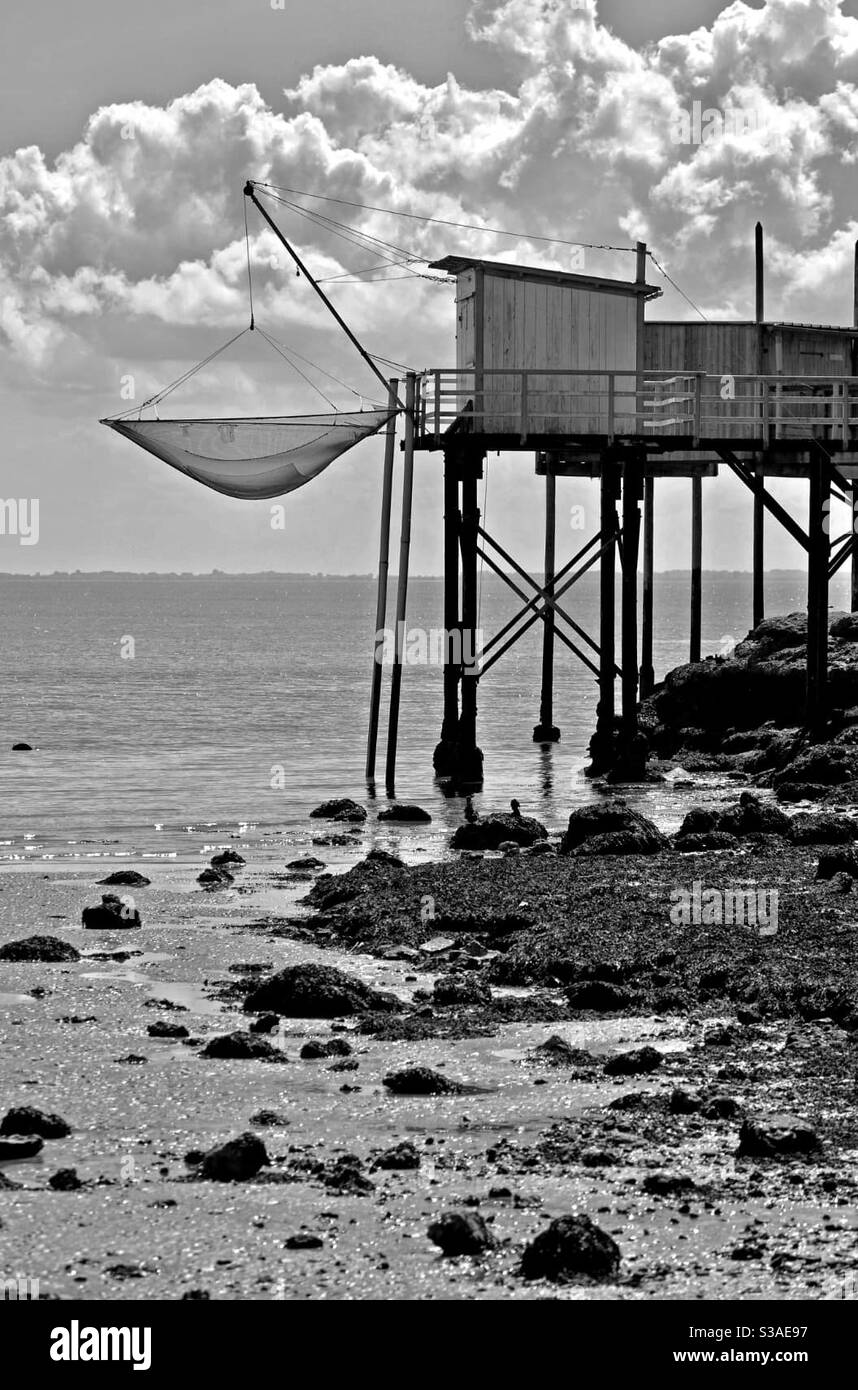 Carrelet fishing hut Fouras France - Smartphone Captured Stock Image