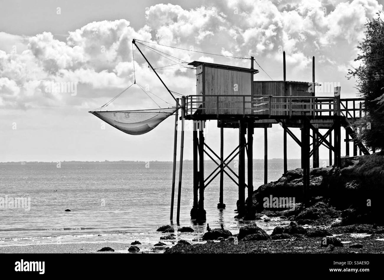 Carrelet fishing hut Fouras France - Smartphone Captured Stock Image