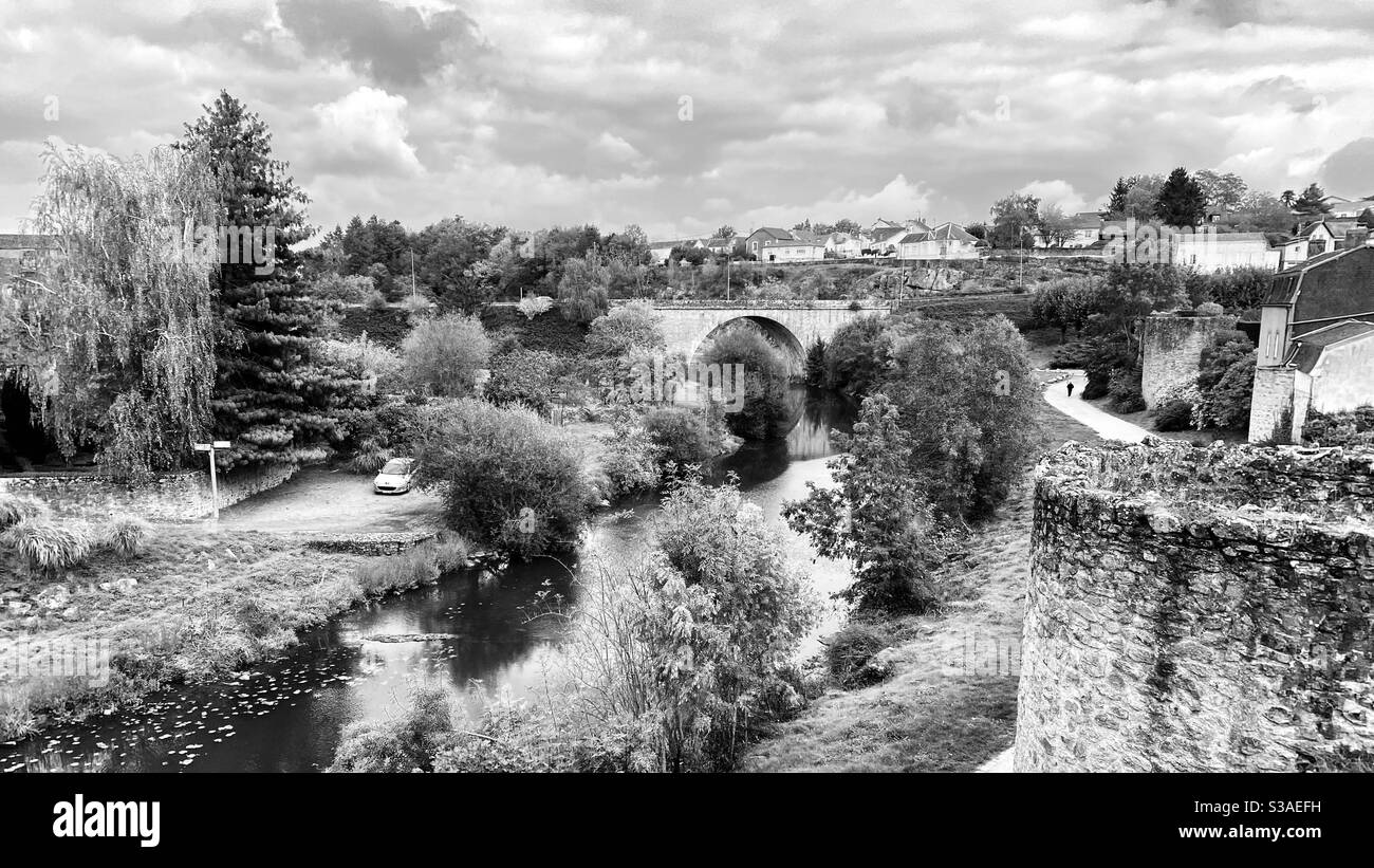 The Thouet river Parthenay France Stock Photo