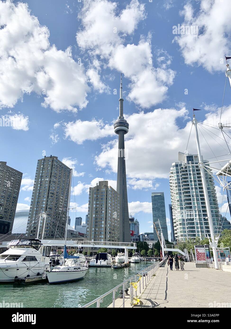 CN tower in Toronto Canada in a hot summer day Stock Photo