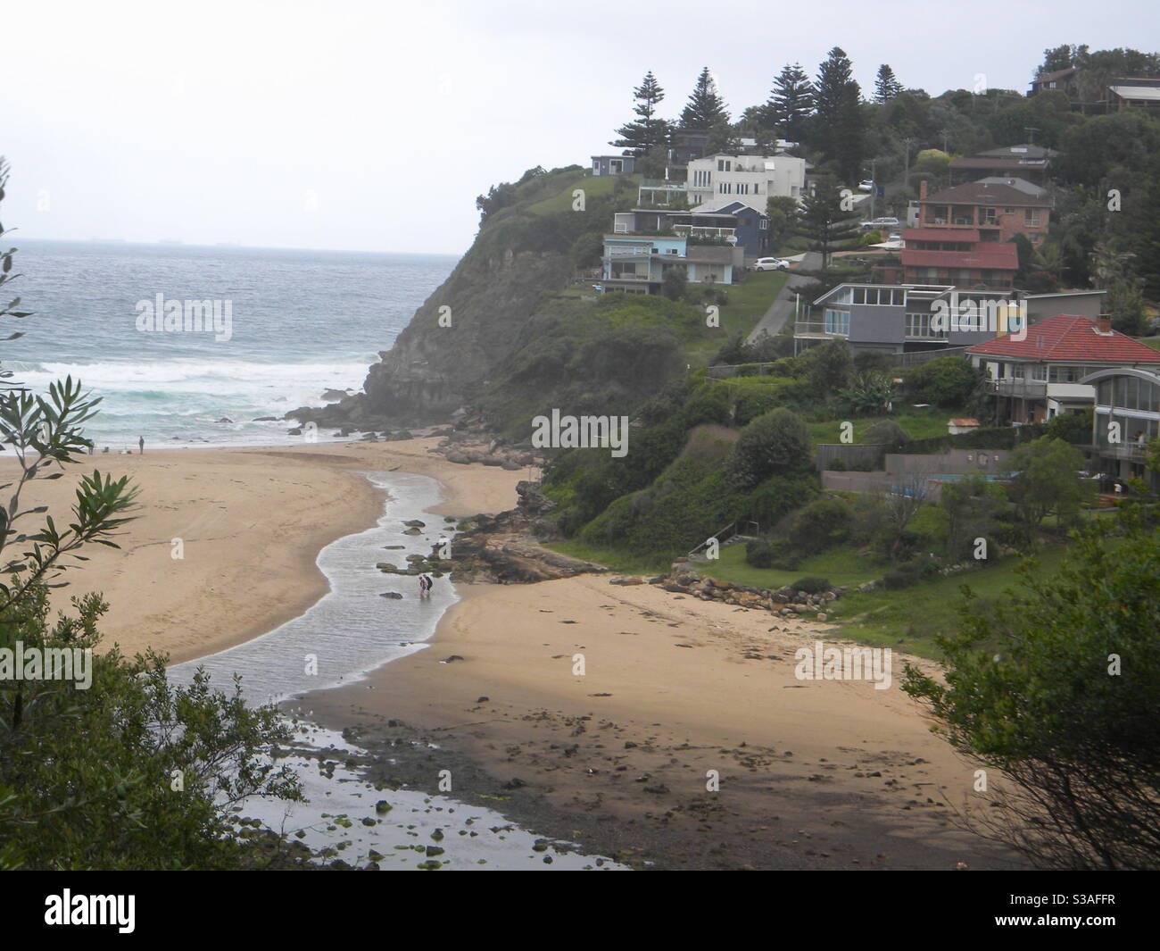 Residential homes overlooking the beach at Stanwell Park NSW Australia Stock Photo