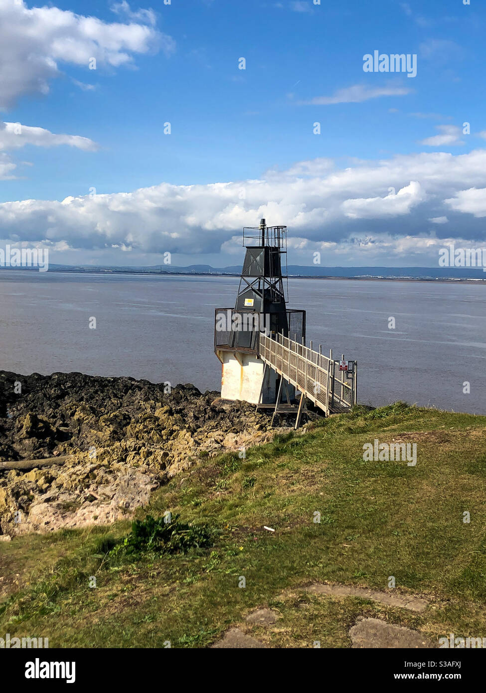 Portishead Point Lighthouse, Battery Ppont, Portishead, Somerset Stock