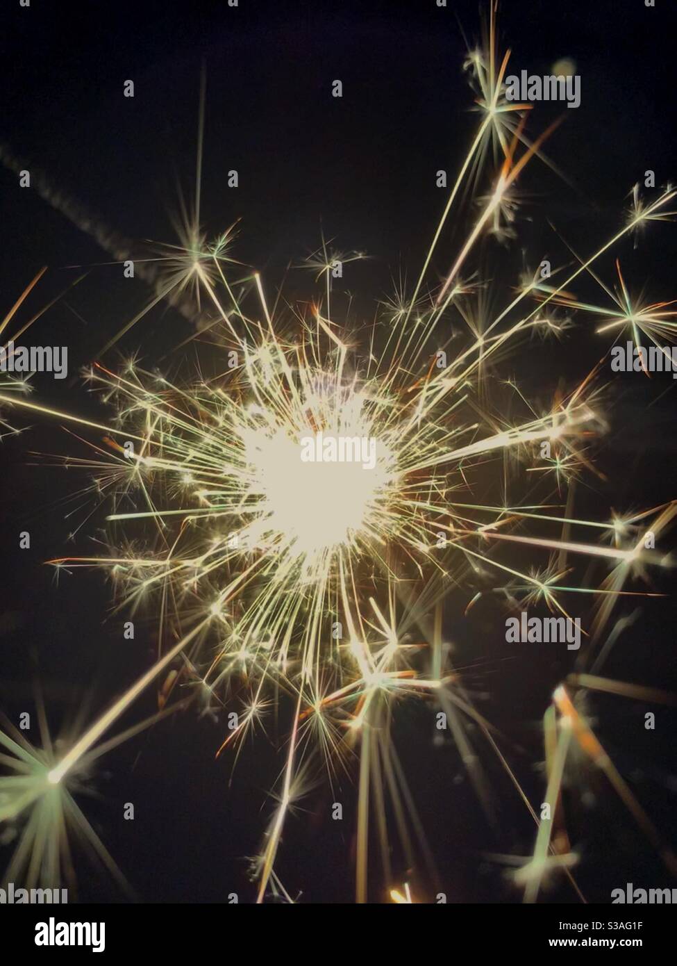 sparkler on the fourth of july Stock Photo Alamy