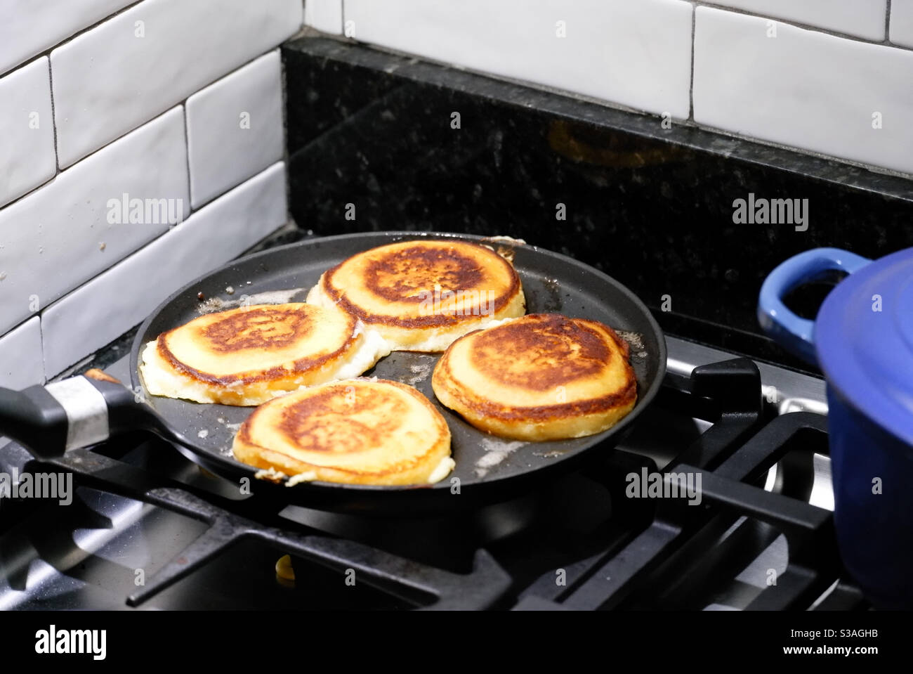Sunday morning pancakes - Smartphone Captured Stock Image