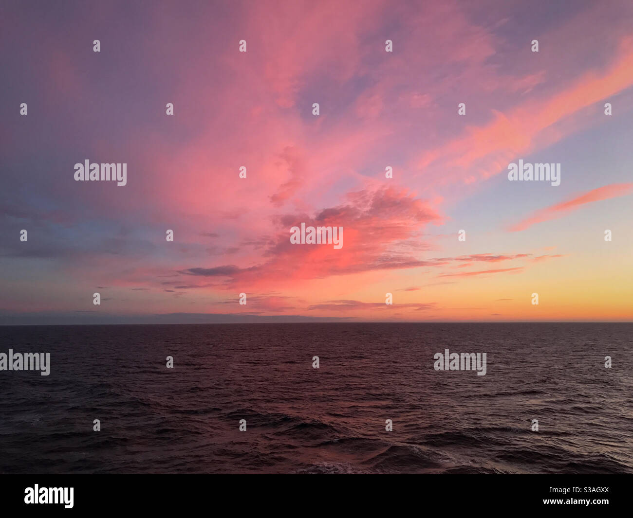 Summer sunset over the North Sea. - Smartphone Captured Stock Image