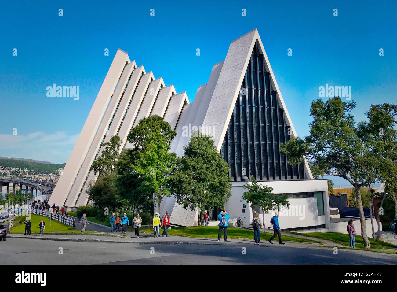 Tromsdalen Church (Arctic Cathedral) in Tromso Norway. Stock Photo