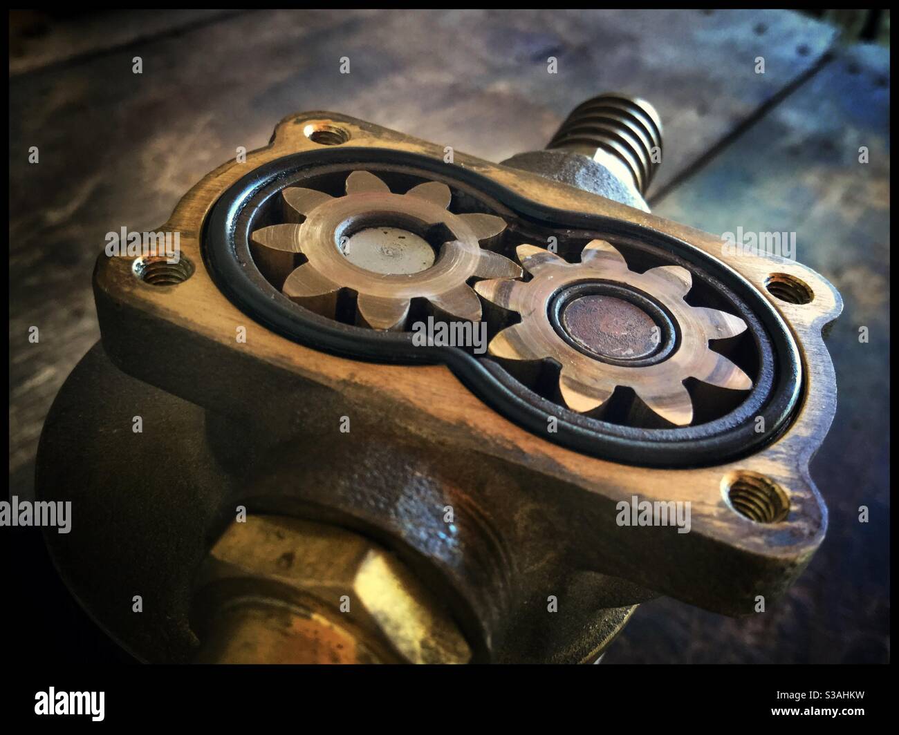 The gears of an impeller pump, Catalonia, Spain. - Smartphone Captured Stock Image