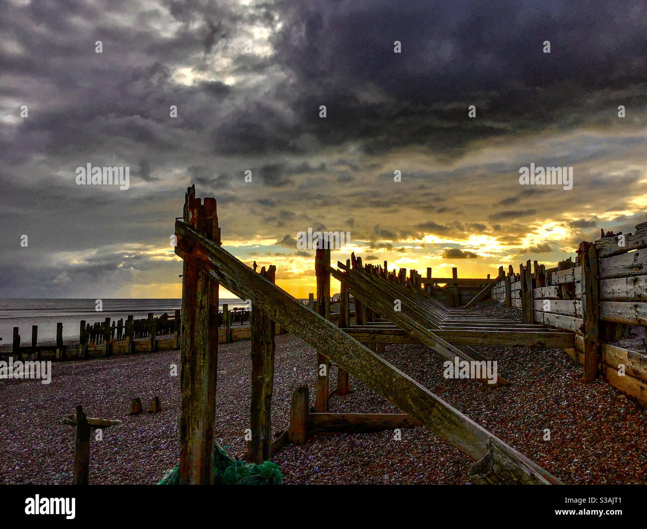 Wooden sea breakers Stock Photo Alamy