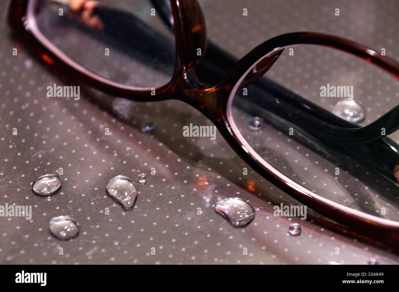 Large drops of water next to the glasses - Smartphone Captured Stock Image