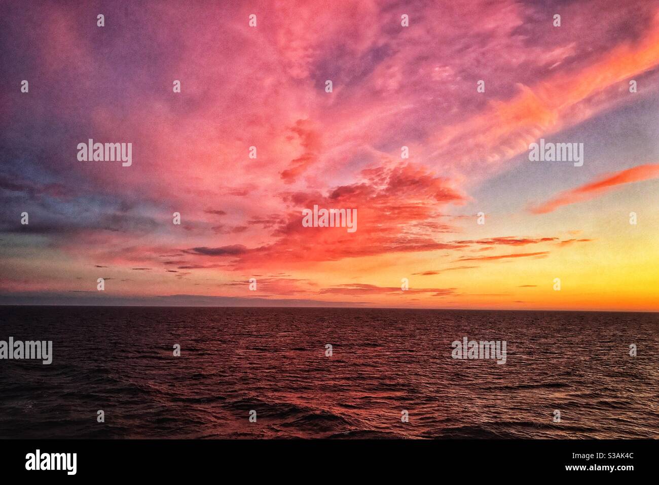Summer sunset over the North Sea. - Smartphone Captured Stock Image