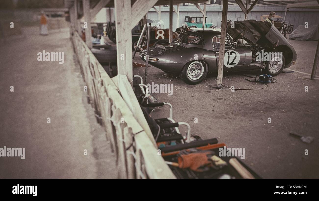 Jaguar being worked on - Smartphone Captured Stock Image